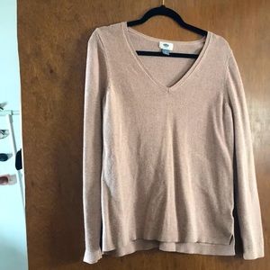 Beige V-Neck Sweater